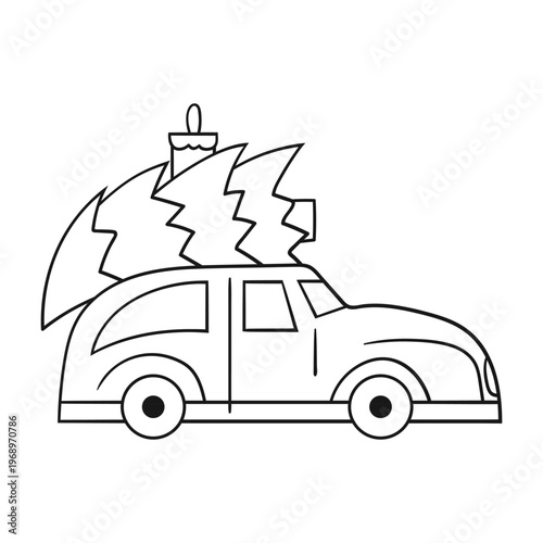 Minimalist Christmas ornament. Elegant winter decoration perfect for holiday cards