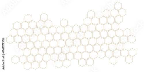 abstract outline orange honeycomb pattern can be used background.