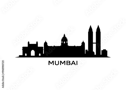 Mumbai city skyline
Vector city skyline on a white background