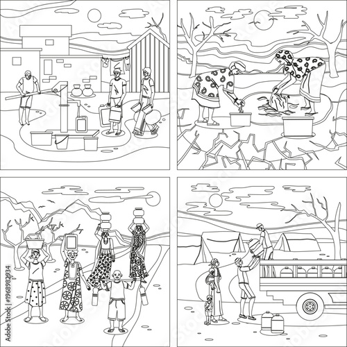 Water Scarcity Square Compositions