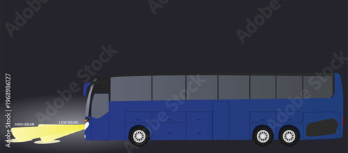 High and low beam. vector