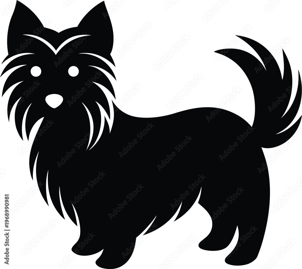 Obraz premium Yorkie Silhouette Design, Puppy Vector Illustration, Canine Graphic