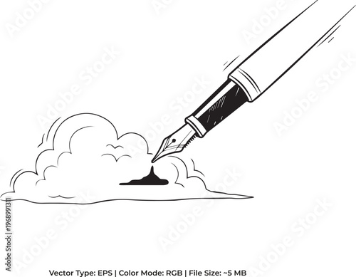 Journaling and Emotional Writing Doodle - Minimalist Mental Health Illustration