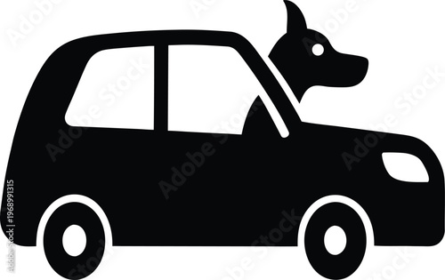 Dog Car Ride Travel Companion Pet Transport Vehicle Icon