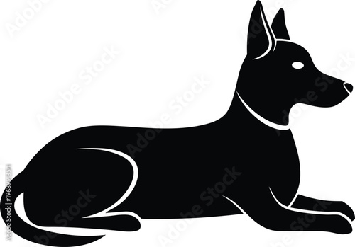 Elegant Canine Silhouette, Loyal Dog Vector, Pet Animal Design