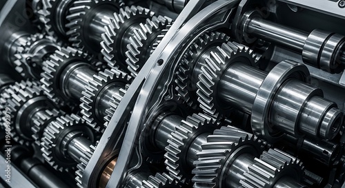 Industrial metal gear system machinery.
