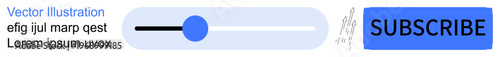 User experience, interface design, subscription services, digital interactions, multimedia, online engagement. Blue subscribe button with slider and placeholder text. User experience and interface