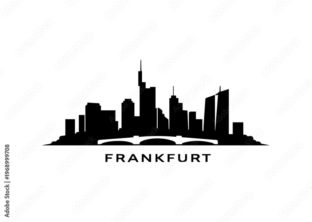 Fototapeta premium Frankfurt city skyline Vector city skyline on a white background