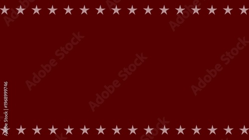 Patriotic Red Background with White Stars Border Animation with loop and copy space