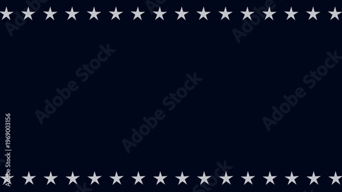 Patriotic American Flag Stars Border Animation on Dark Blue Background for National Holidays with loopable and copy space