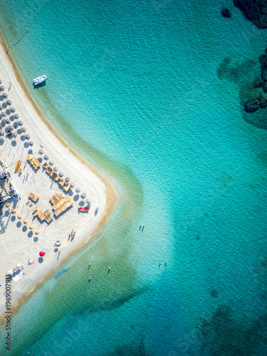 Top down transparent water over sand ripples