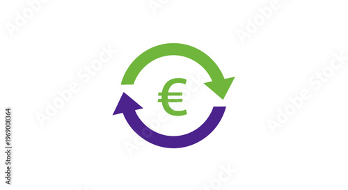 Euro currency exchange rate symbol icon.