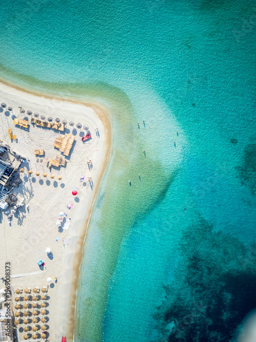 Aerial view water and sand texture Sardinia