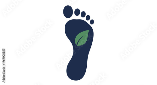 Footprint with leaf on sole.
