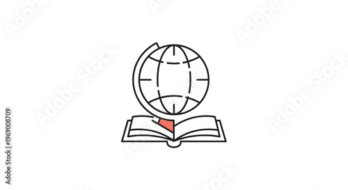 Globe on open book education.