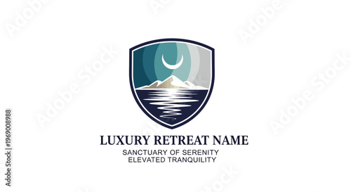 Luxury retreat brand logo template design.