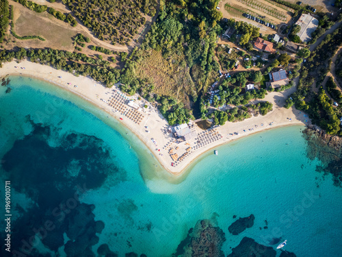 Aerial view of Tuerredda beach Sardinia