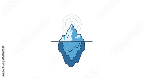 Iceberg floating in the ocean water.