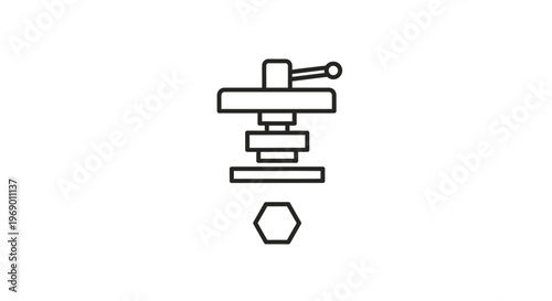 Industrial bolt and nut assembly.