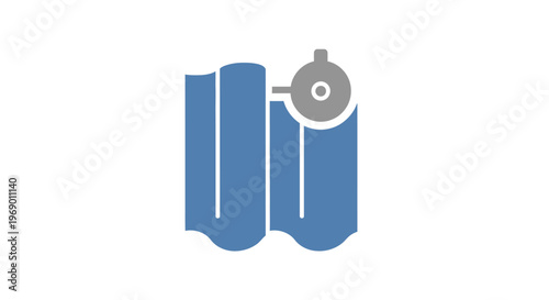 Industrial blue cylinder valve system.