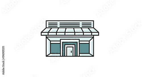 Simple house front with door.