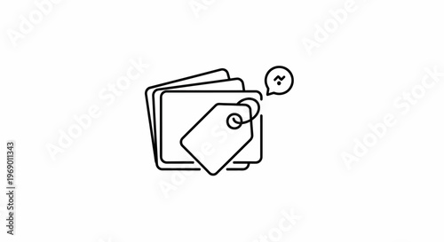 Simple icon of labelled files.