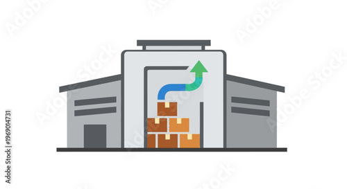Industrial Factory Warehouse with Bricks.