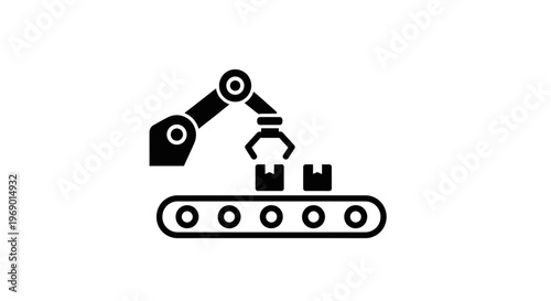 Industrial robotic arm in action.