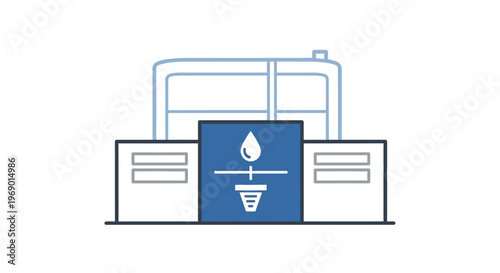 Industrial Water Droplet Light Bulb Concept.