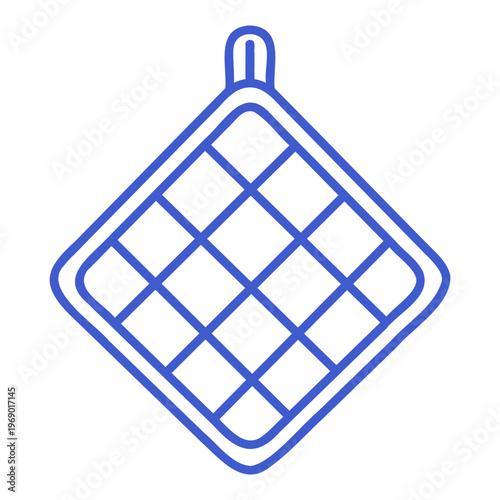 Pot holder in minimal outline illustration style. Hand drawn icon. Outline vector isolated illustration. 