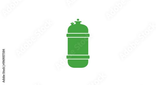 Green gas cylinder tank object.