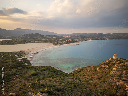 Aerial view of Porto Giunco and Notteri pond