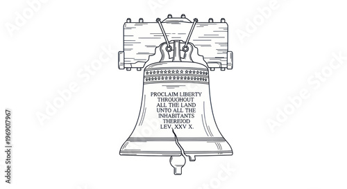 Liberty Bell Illustration - Proclaim Liberty Symbol of Freedom and Independence