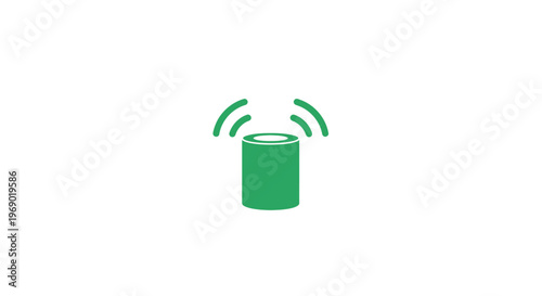 Green wireless internet router modem device.