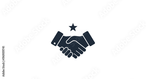 Handshake with star symbol above.