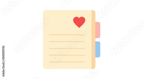 Heart shaped love note paper.