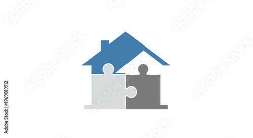 House Puzzle Pieces Together Concept.