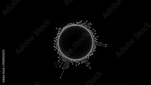 White radial sound equalizer around a black circle