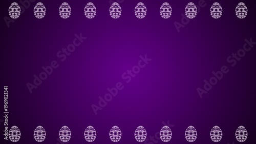 Animated Purple Easter Egg Pattern Loop with Copy Space