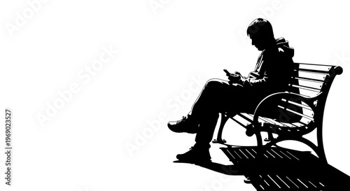 Person sitting on a bench reading a book outdoors in daytime