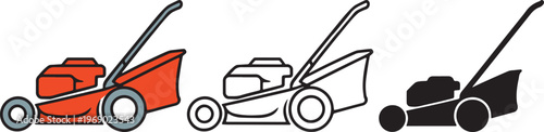 lawn mower icon set