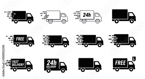 Vehicles deliver packages quickly across town daily for free shipping services