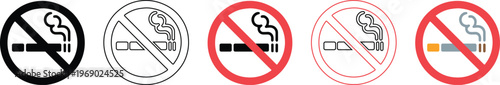 minimalist no smoking sign bundle