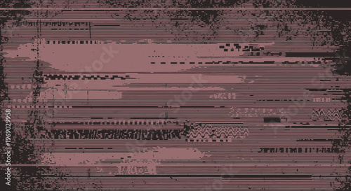 Distorted Glitch Effect Background with Pink and Black Hues