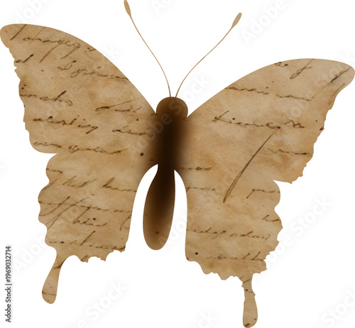 Butterfly Vintage Paper Cutout Silhouette