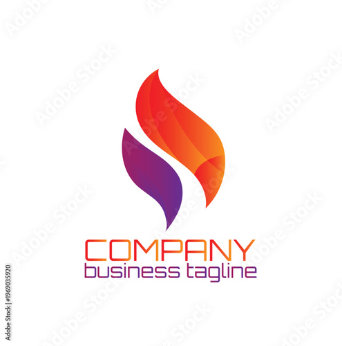 Modern gradient flame logo representing innovation, energy, growth, and creativity for a dynamic company with a bold and memorable identity.