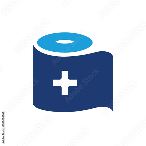 tissue toilet with red cross sign colored icon vector design good for web or mobile app