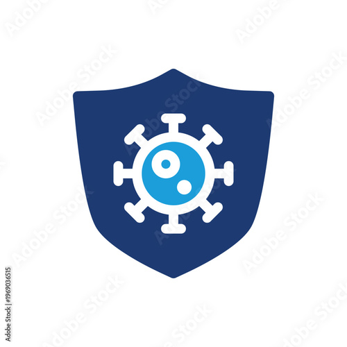 bacteria and shield symbol of bacteria protection colored icon vector design good for web or mobile app