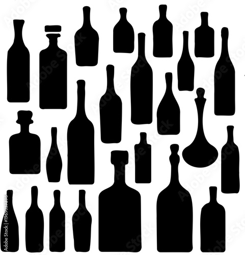 set of bottles vector