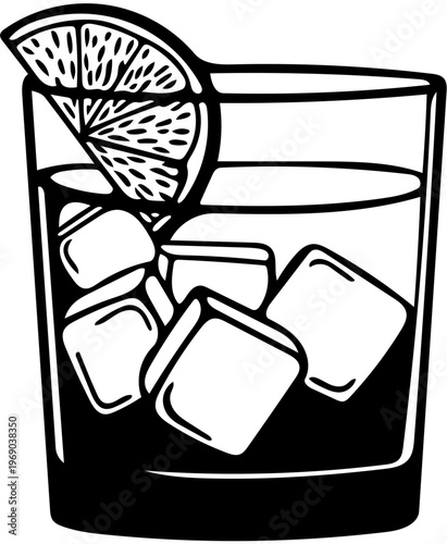 glass of milk and ice vector
